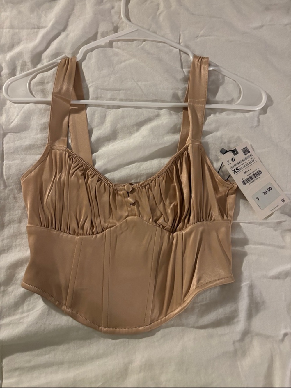 Zara Nude Satin Bustier